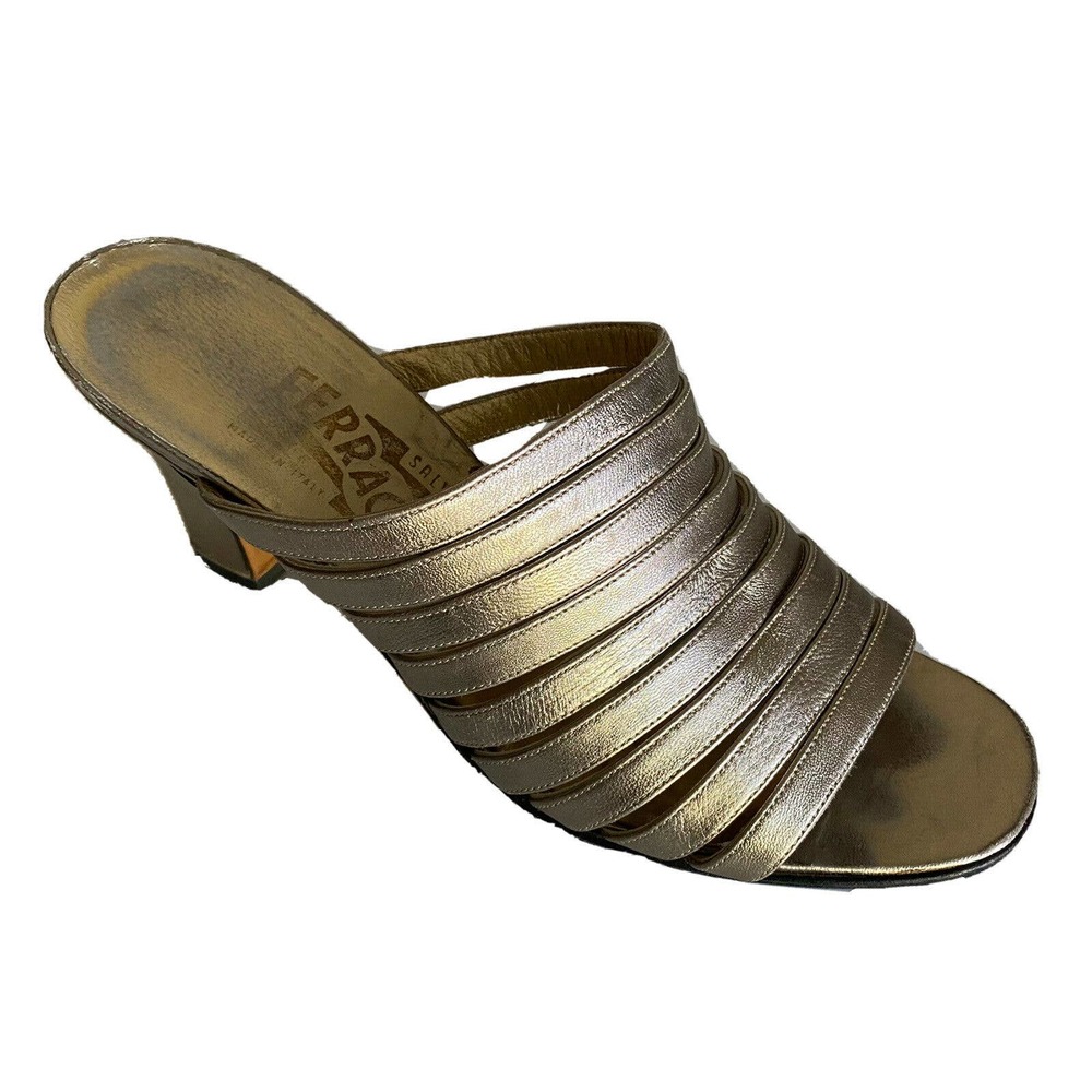 Salvatore Ferragamo Metallic Gold Heels